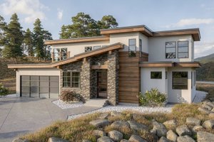 Home Plan - Exterior - Front Elevation for Contemporary House Plan #1100-21 - 3 bed, 2.5 bath