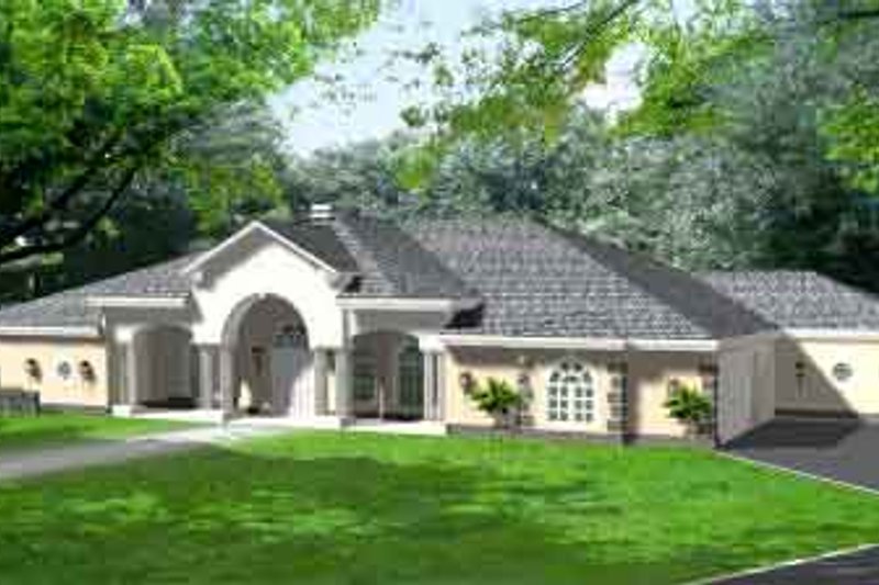 Home Plan - Mediterranean Exterior - Front Elevation Plan #1-925