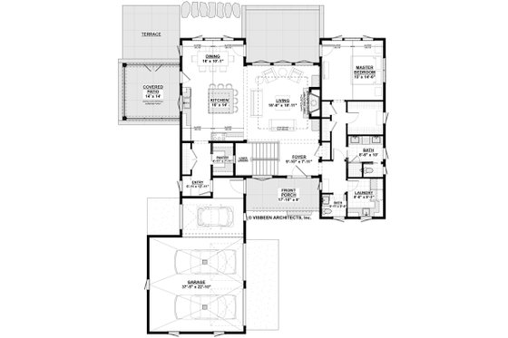 Floor Plan - Main Floor for Farmhouse House Plan #928-303 - 4 bed, 3.5 bath