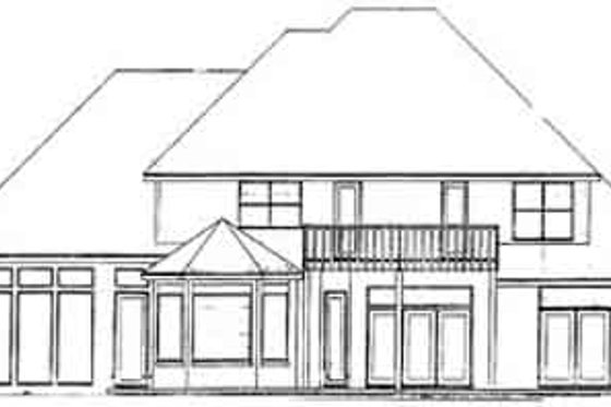 Exterior - Rear Elevation for European House Plan #52-151 - 4 bed, 3.5 bath