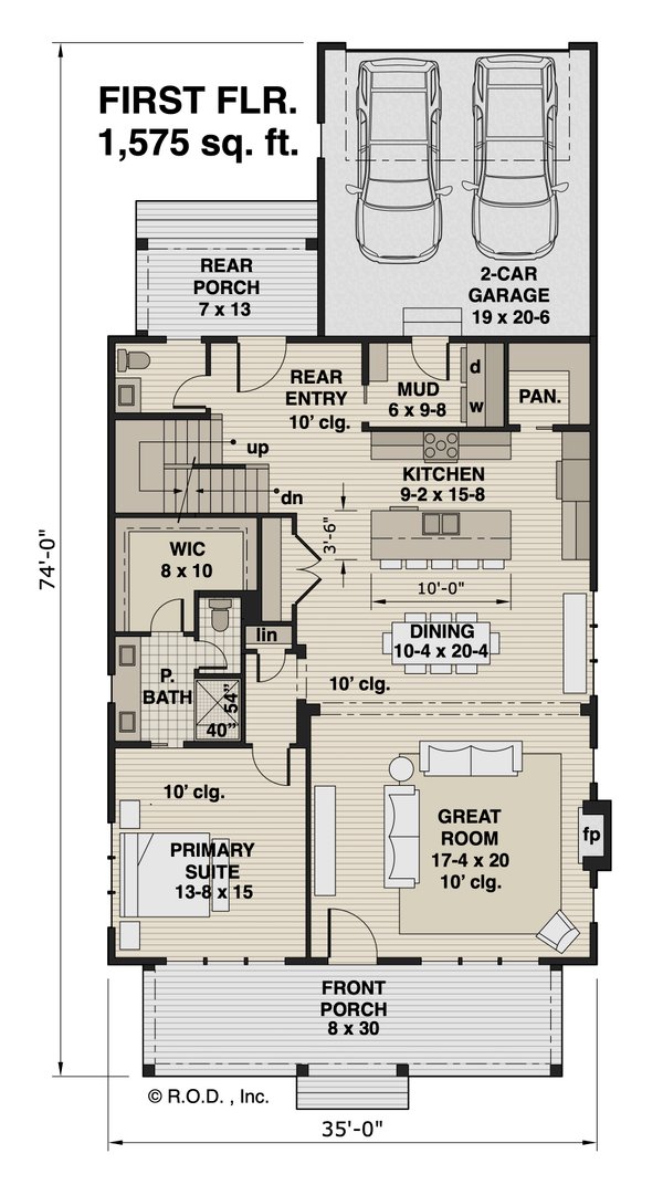 Farmhouse Floor Plan - Main Floor Plan #51-1263