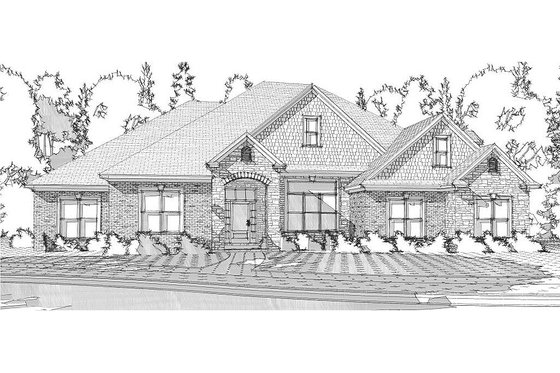 Exterior - Front Elevation for European House Plan #63-302 - 4 bed, 3.5 bath
