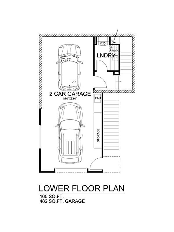 Modern Floor Plan - Lower Floor Plan #484-1