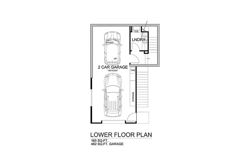 Architectural House Design - Floor Plan - Lower Floor for Modern House Plan #484-1 - 3 bed, 3.5 bath