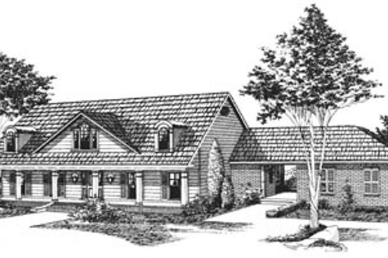 Exterior - Front Elevation for Southern House Plan #15-133 - 3 bed, 2.5 bath