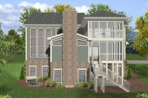 Exterior - Rear Elevation for Craftsman House Plan #56-561 - 4 bed, 4 bath