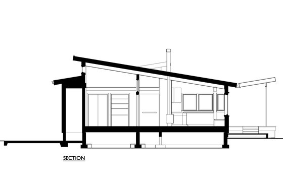 800 square foot 2 bedroom modern cabin house plan