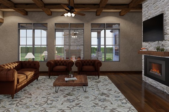 Interior - Family Room 2 for European House Plan #923-31 - 4 bed, 3.5 bath