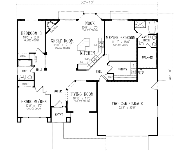Adobe / Southwestern Floor Plan - Main Floor Plan #1-315