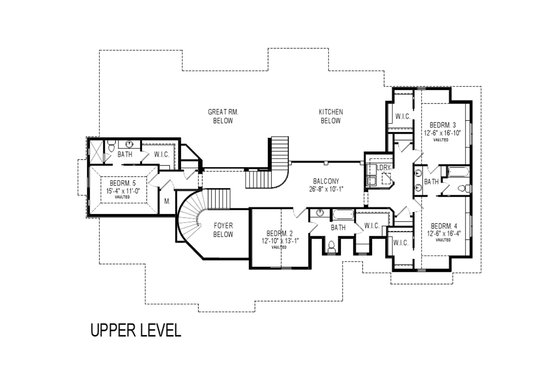 Floor Plan - Upper Floor for Craftsman House Plan #920-31 - 8 bed, 7 bath