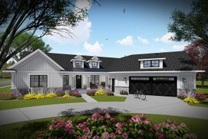 Ranch Exterior - Front Elevation Plan #70-1480