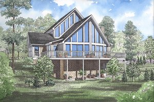 Cabin Exterior - Rear Elevation Plan #17-248