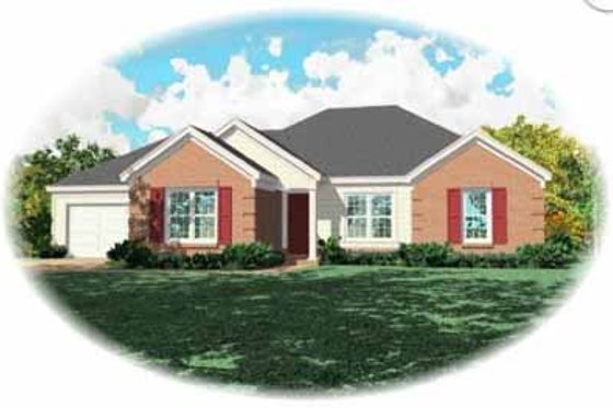 Exterior - Front Elevation for Southern House Plan #81-224 - 3 bed, 2 bath