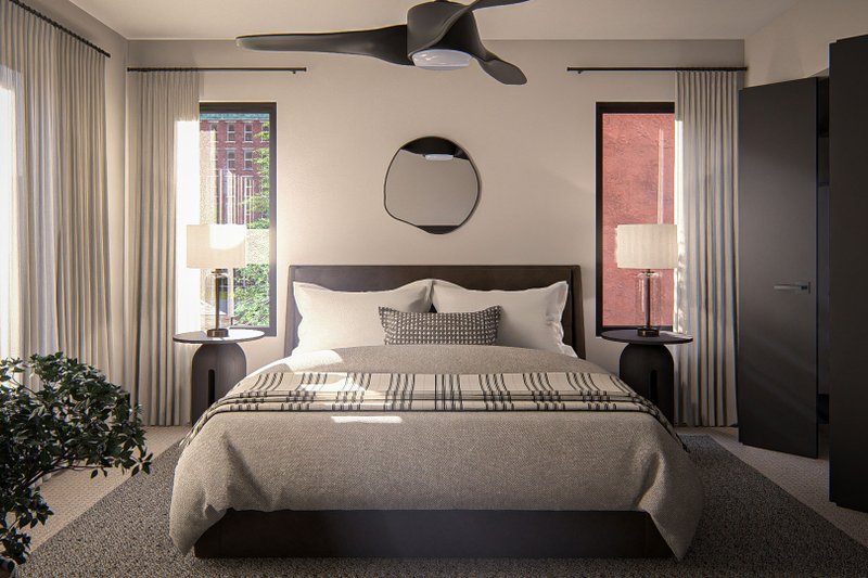 House Blueprint - Interior - Bedroom for Modern House Plan #455-336 - 1 bed, 1.5 bath