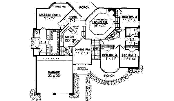House Plan Design - Country Floor Plan - Main Floor Plan #40-179