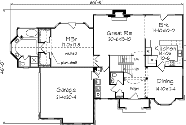 House Plan Design - Traditional Floor Plan - Main Floor Plan #57-127