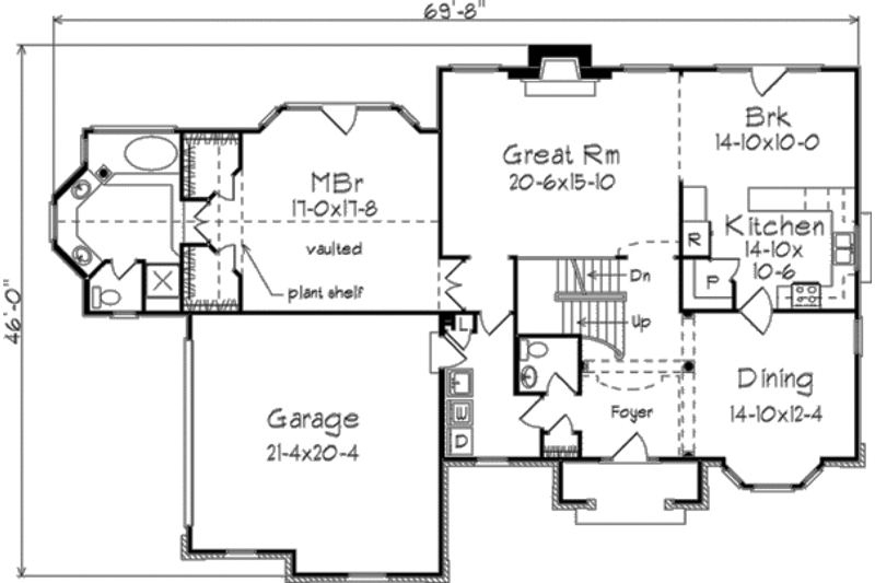 Home Plan - Floor Plan - Main Floor for Traditional House Plan #57-127 - 4 bed, 2.5 bath