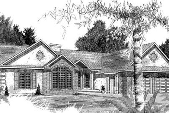 Exterior - Front Elevation for Traditional House Plan #409-109 - 4 bed, 3 bath