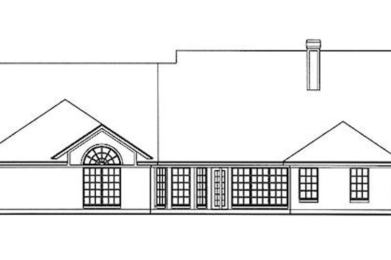 Architectural House Design - Exterior - Rear Elevation for Southern House Plan #42-395 - 4 bed, 2 bath