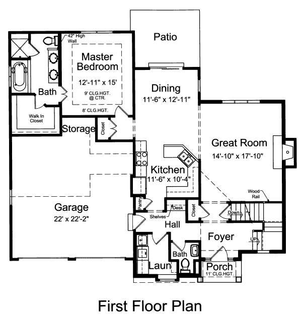 Home Plan - Colonial Floor Plan - Main Floor Plan #46-466
