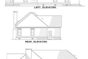 Exterior - Rear Elevation for Classical House Plan #17-179 - 2 bed, 2 bath