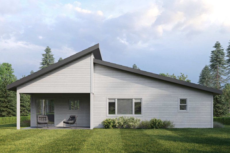 House Blueprint - Exterior - Rear Elevation for Contemporary House Plan #1066-229 - 3 bed, 2 bath