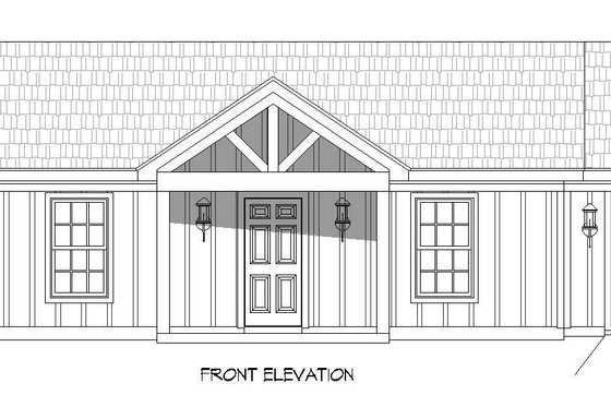 Exterior - Front Elevation 3 for Ranch House Plan #932-571 - 3 bed, 2 bath