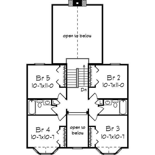Farmhouse Floor Plan - Upper Floor Plan #57-135