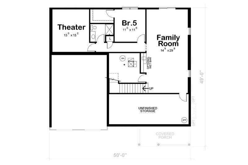 House Plan Design - Floor Plan - Lower Floor for Traditional House Plan #20-2421 - 5 bed, 4.5 bath