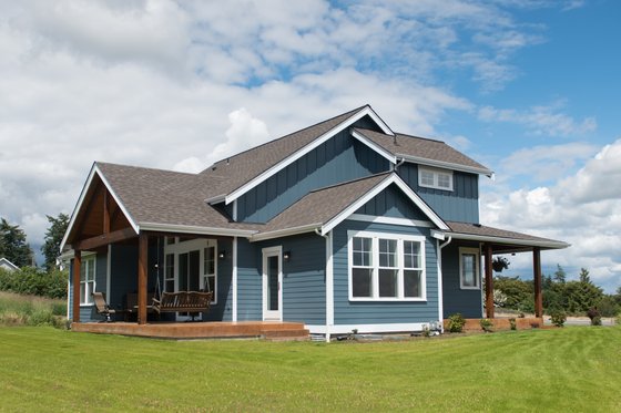 Exterior - Rear Elevation for Contemporary House Plan #1070-82 - 3 bed, 2.5 bath