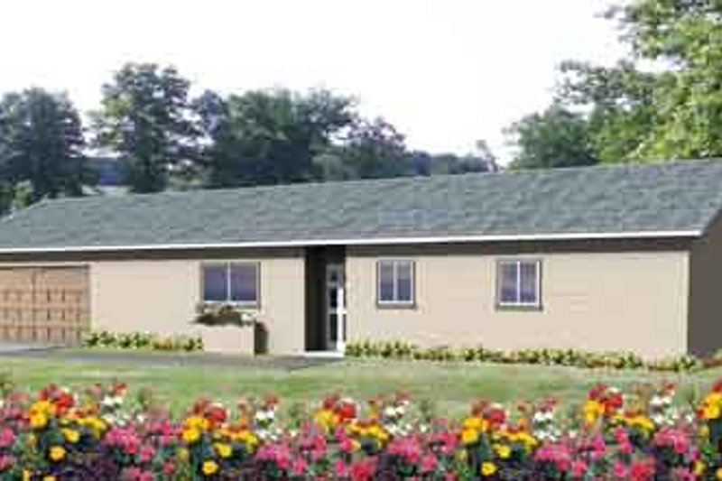 House Blueprint - Ranch Exterior - Front Elevation Plan #1-156