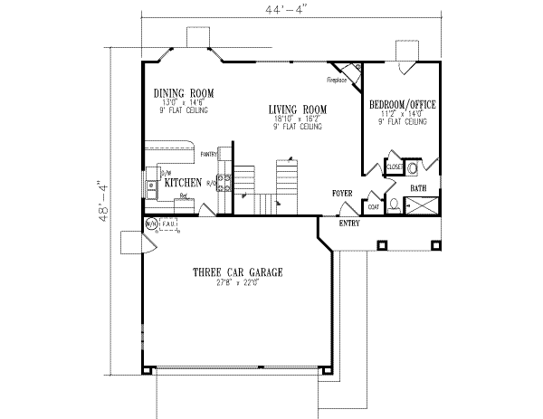 Home Plan - Adobe / Southwestern Floor Plan - Main Floor Plan #1-440