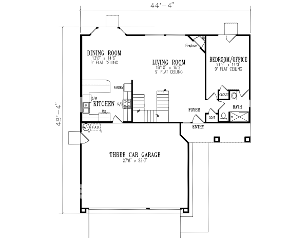 Architectural House Design - Adobe / Southwestern Floor Plan - Main Floor Plan #1-440