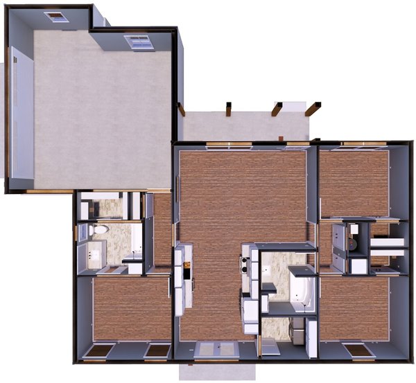 House Blueprint - Floor Plan - Other Floor for Farmhouse House Plan #44-312 - 3 bed, 2 bath
