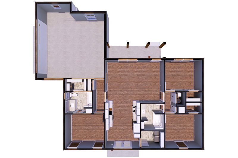 House Blueprint - Floor Plan - Other Floor for Farmhouse House Plan #44-312 - 3 bed, 2 bath