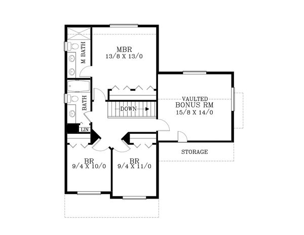 Craftsman Floor Plan - Upper Floor Plan #53-595