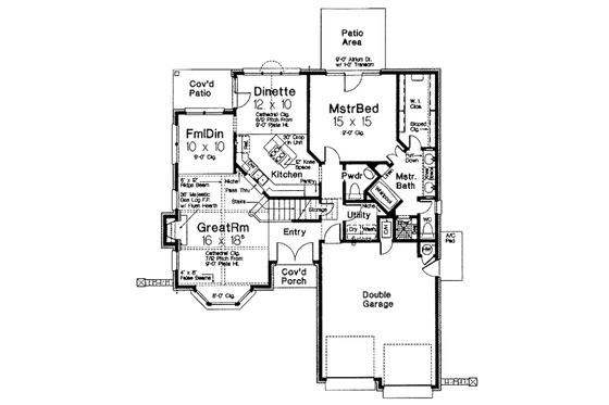 Floor Plan - Main Floor for European House Plan #310-415 - 3 bed, 2.5 bath