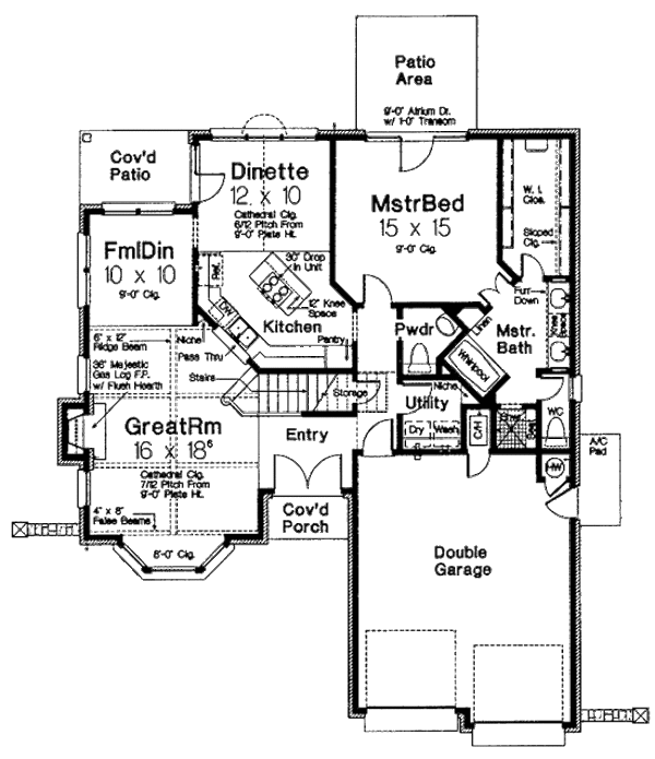 House Plan Design - European Floor Plan - Main Floor Plan #310-415