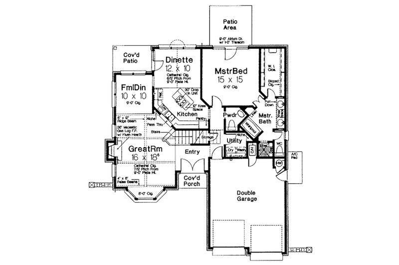 Dream House Plan - Floor Plan - Main Floor for European House Plan #310-415 - 3 bed, 2.5 bath