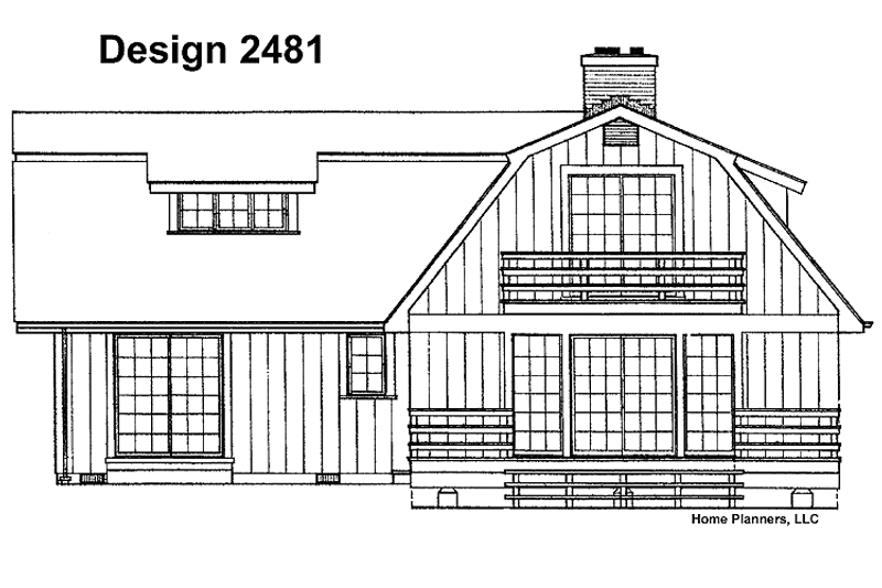 Dream House Plan - Exterior - Rear Elevation for Colonial House Plan #72-633 - 5 bed, 3 bath
