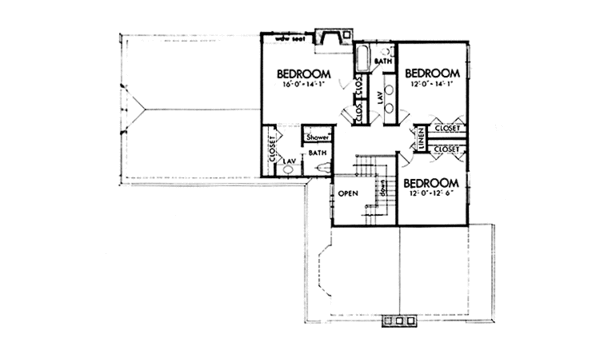 Home Plan - Tudor Floor Plan - Upper Floor Plan #320-1295