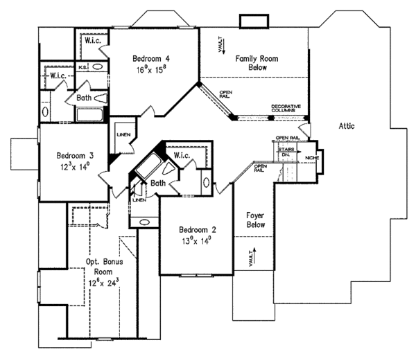 Dream House Plan - Country Floor Plan - Upper Floor Plan #927-373