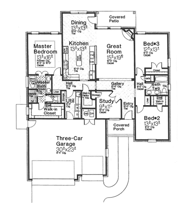 Home Plan - Traditional Floor Plan - Main Floor Plan #310-1262