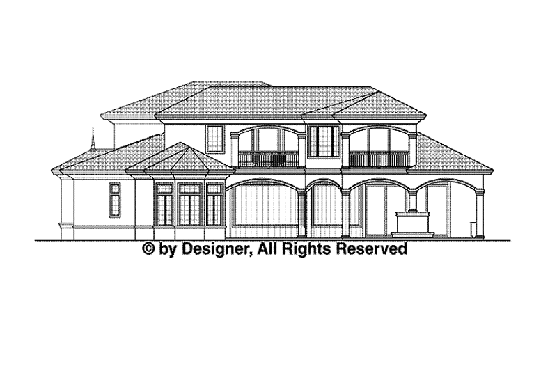 Home Plan - Exterior - Rear Elevation for Mediterranean House Plan #1017-42 - 4 bed, 5 bath