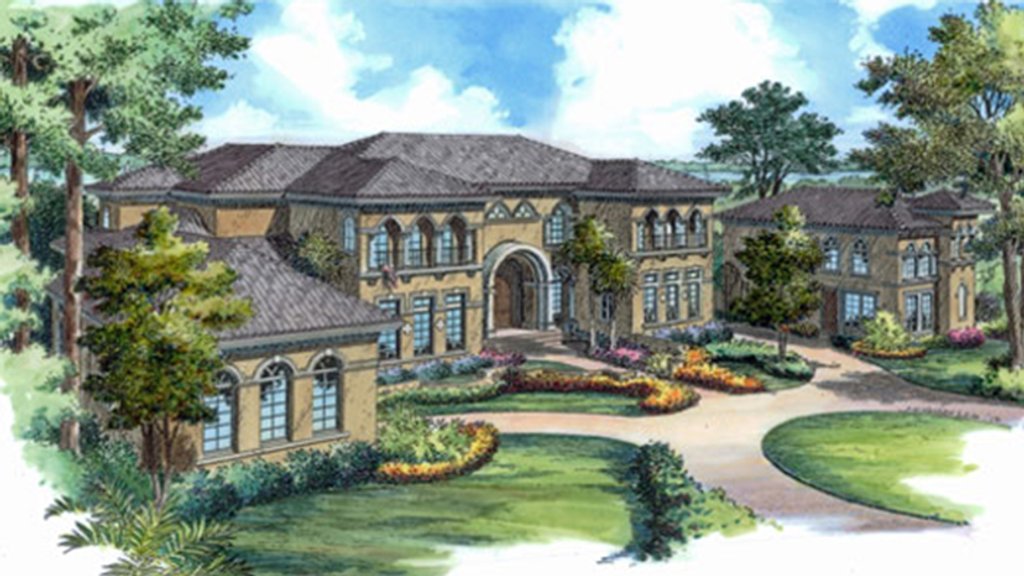 Mediterranean Style House Plan - 6 Beds 6 Baths 12371 Sq/Ft Plan #417-817 -  Floorplans.com