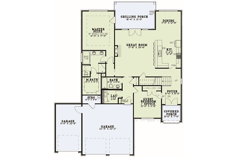 Architectural House Design - Floor Plan - Main Floor for European House Plan #17-2597 - 4 bed, 3 bath