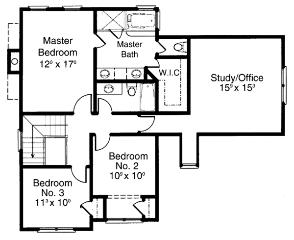 Home Plan - Colonial Floor Plan - Upper Floor Plan #429-237