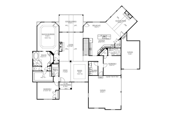 Floor Plan - Main Floor for European House Plan #437-70 - 4 bed, 5 bath