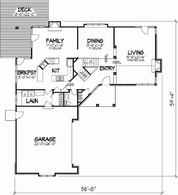 Home Plan - Country Floor Plan - Main Floor Plan #320-1143