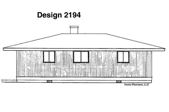 Exterior - Rear Elevation for Colonial House Plan #72-597 - 3 bed, 1 bath